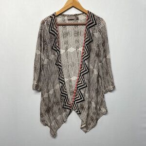 Chico's Open Front Cardigan Sweater Top Size 2 Boho Nylon Blend M268 -5